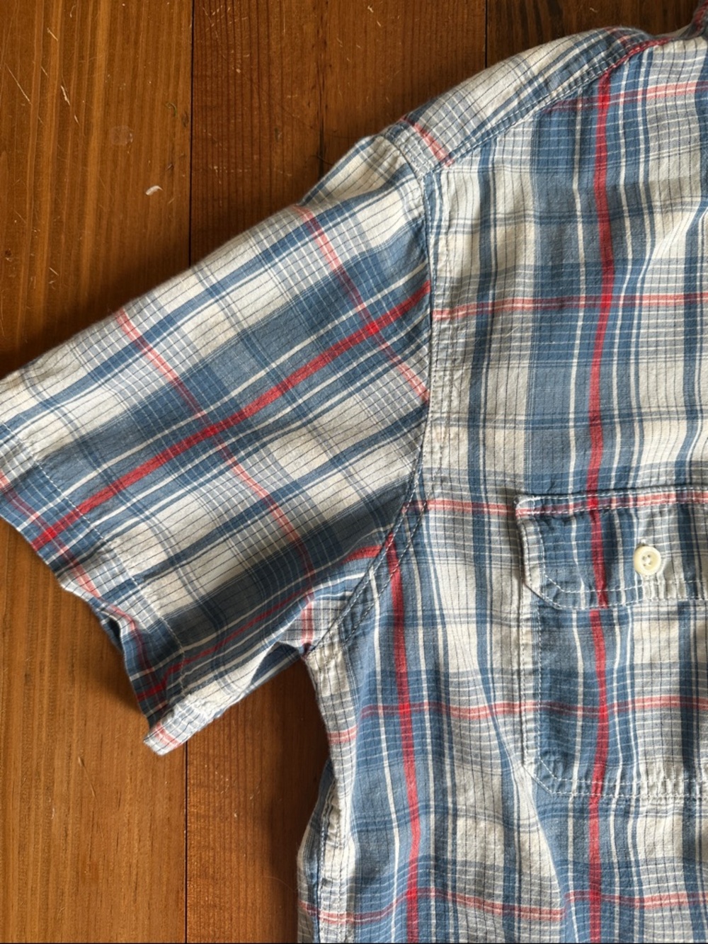 Daniel Cremieux Casual Short-Sleeve Plaid Button-Down Shirt - Blue, White & Red - Picture 4 of 11